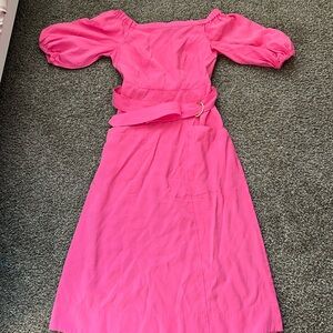 Prabal Gurung for JCPenney off shoulder carmine rose pink dress Size Small
